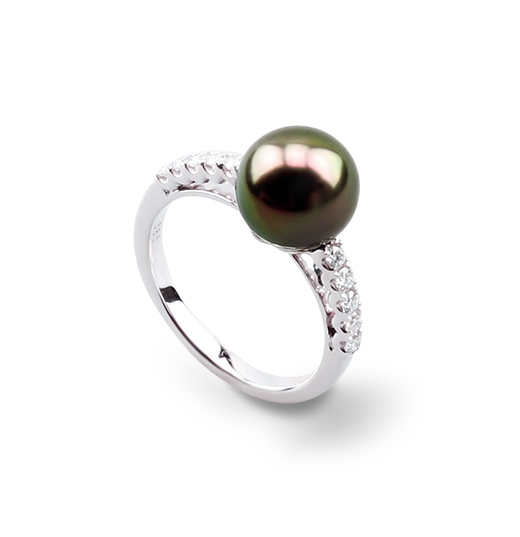 Diamantring | Juwelier Weißgold - mit Klink Tahitiperle 585