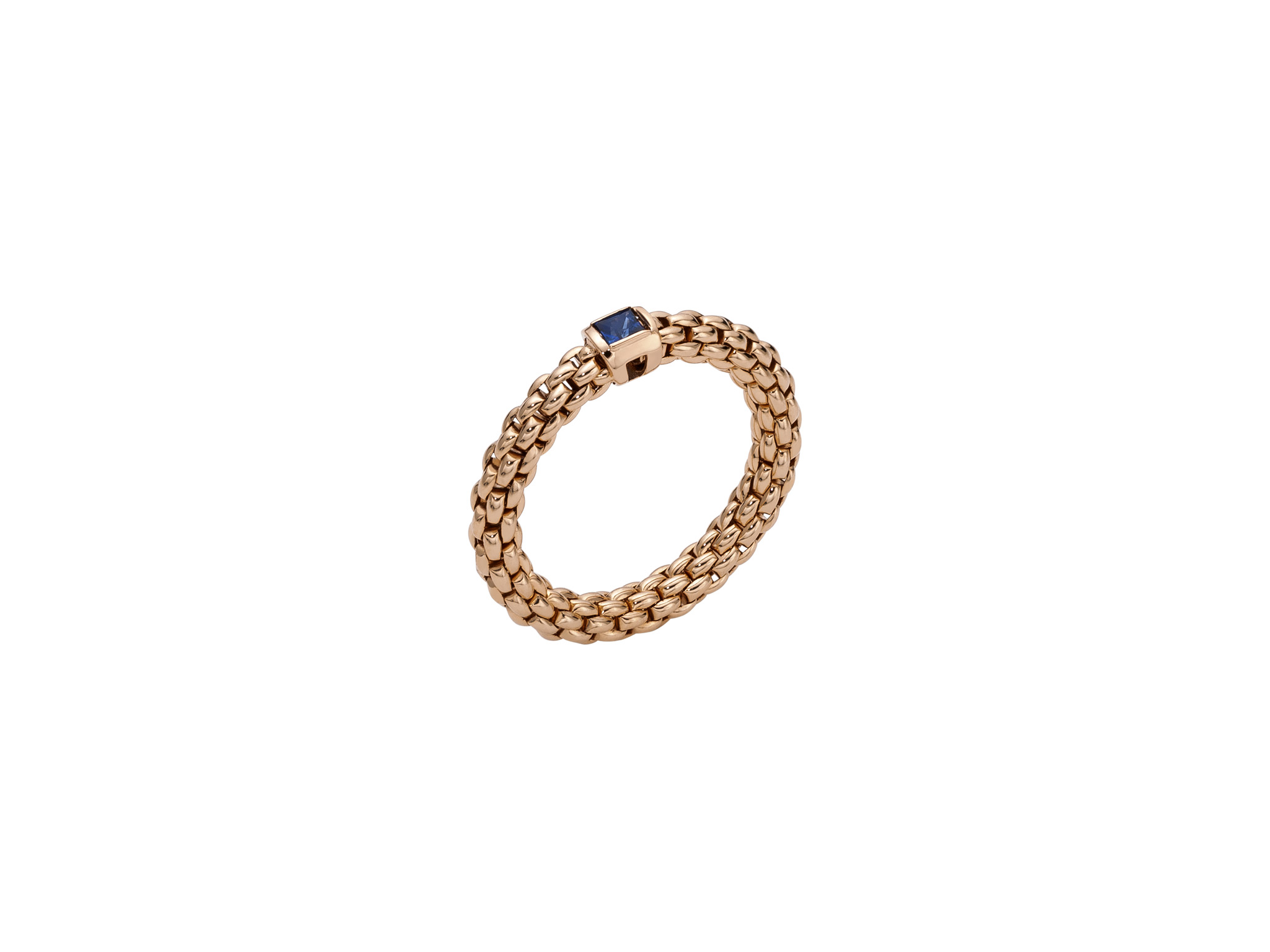 Fope | Flex'it Ring Rosegold Souls KOLLEKTION mit blauen Saphir