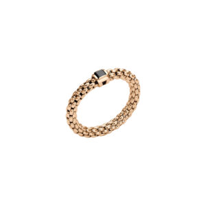Fope | Flex'it Ring Rosegold Souls KOLLEKTION mit Schwarzem Diamant