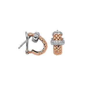 Fope | 750/- Rosegold Creolen mit Diamanten