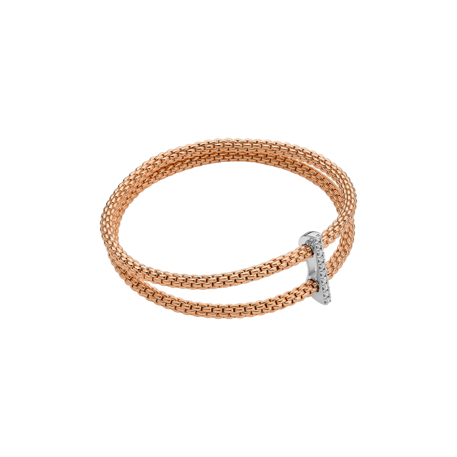 Fope | Flex it Armband in 750 Rosegold mit Diamanten